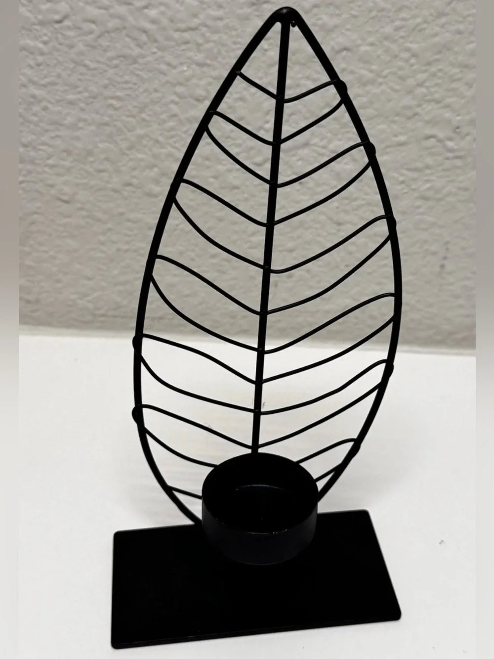 Metal Leaf Candle Holder